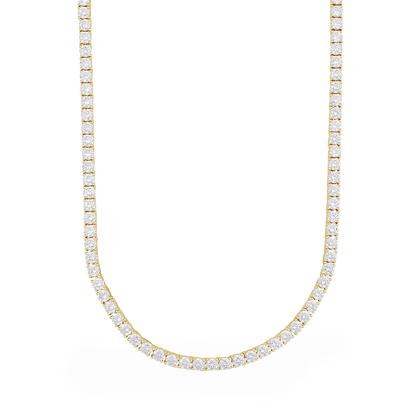 Men's Moissanite Diamond Tennis Chain in Yellow Gold Vermeil- 3mm