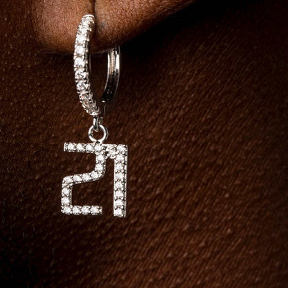 Pave Custom Numbers Earrings
