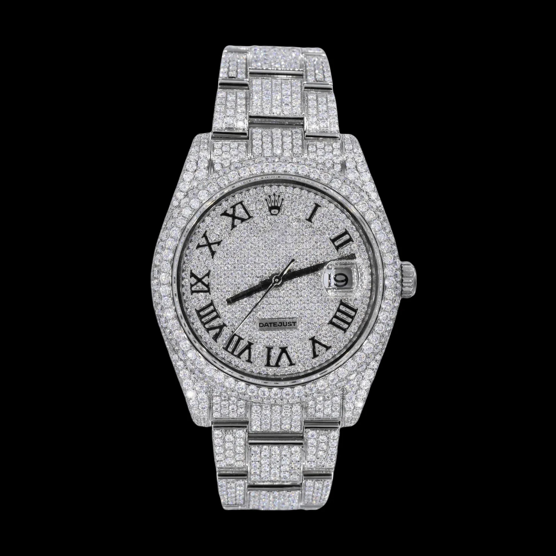 42MM Fully Iced Out Round Era® in White Gold