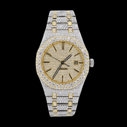 42MM Fully Iced Out Watch in Yellow Gold Two Tone Era® 316