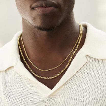 Palm Chain in Yellow Gold- 2mm