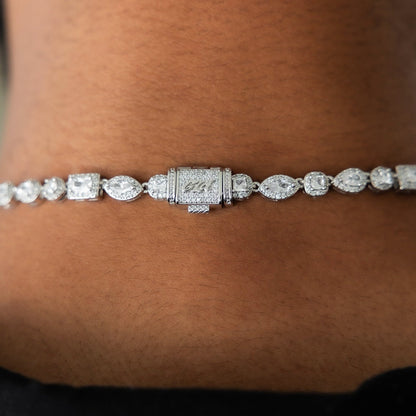 Mixed Diamond Pave Chain in White Gold