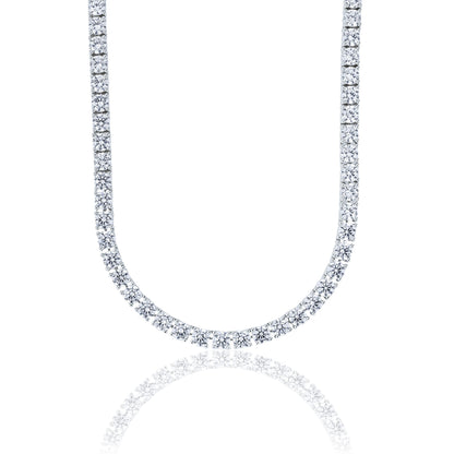 Men's Moissanite Diamond Tennis Chain in White Gold Vermeil - 5mm