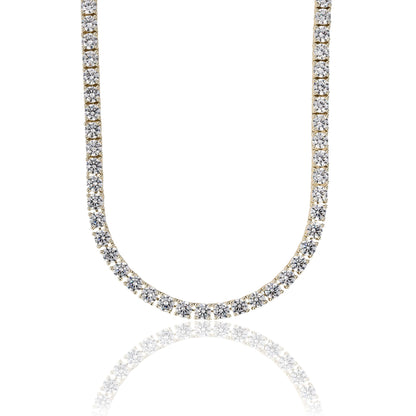 Men's Moissanite Diamond Tennis Chain in Yellow Gold Vermeil - 5mm