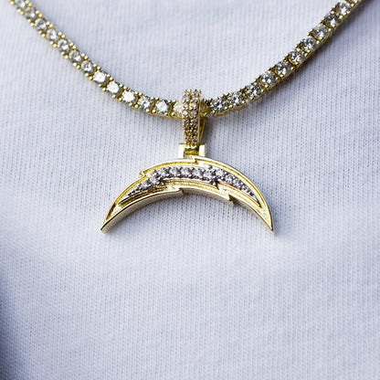 Los Angeles Chargers Official NFL Micro Logo Pendant - Yellow Gold
