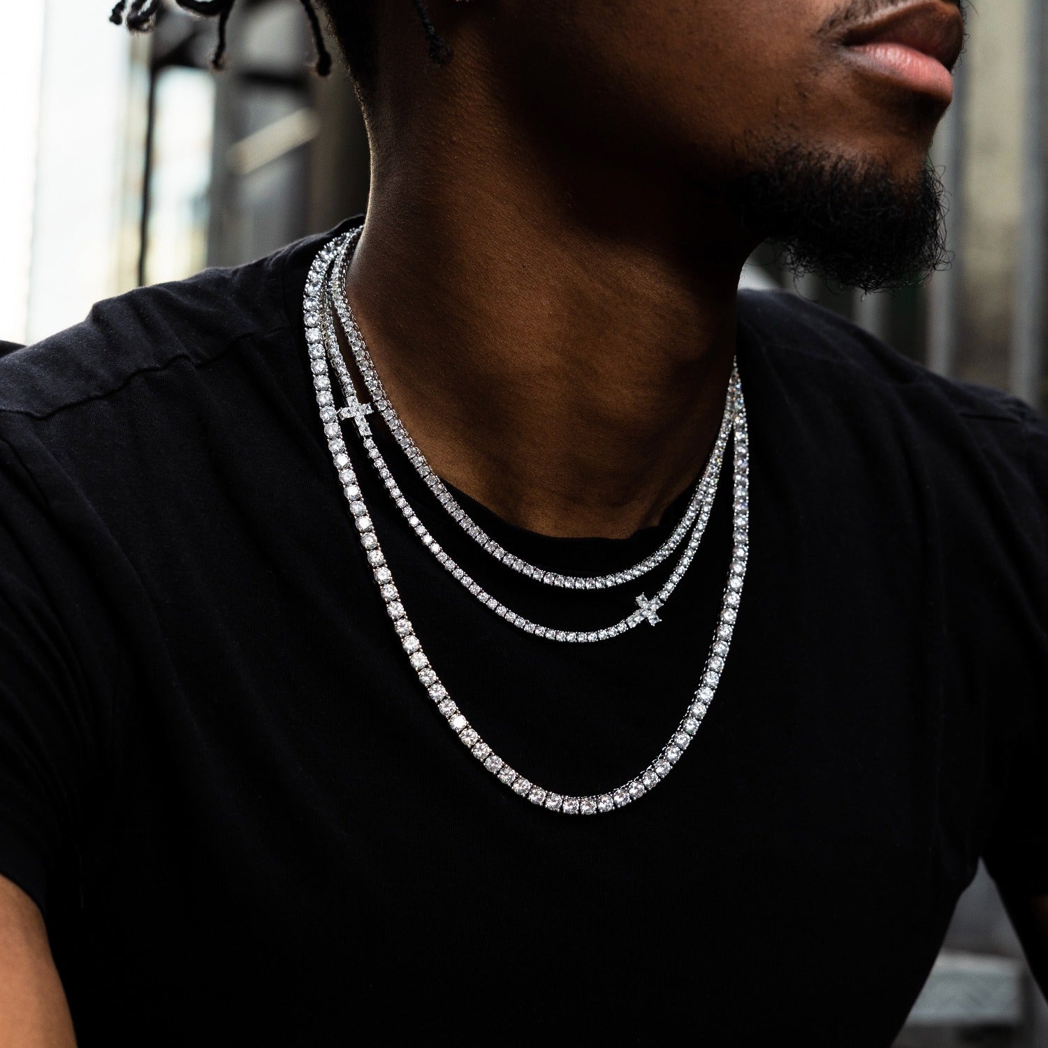 3MM Diamond Cross Tennis Chain