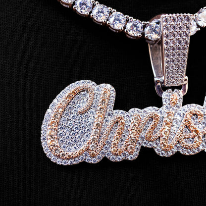 Custom Name Plate Two-Tone Script Font