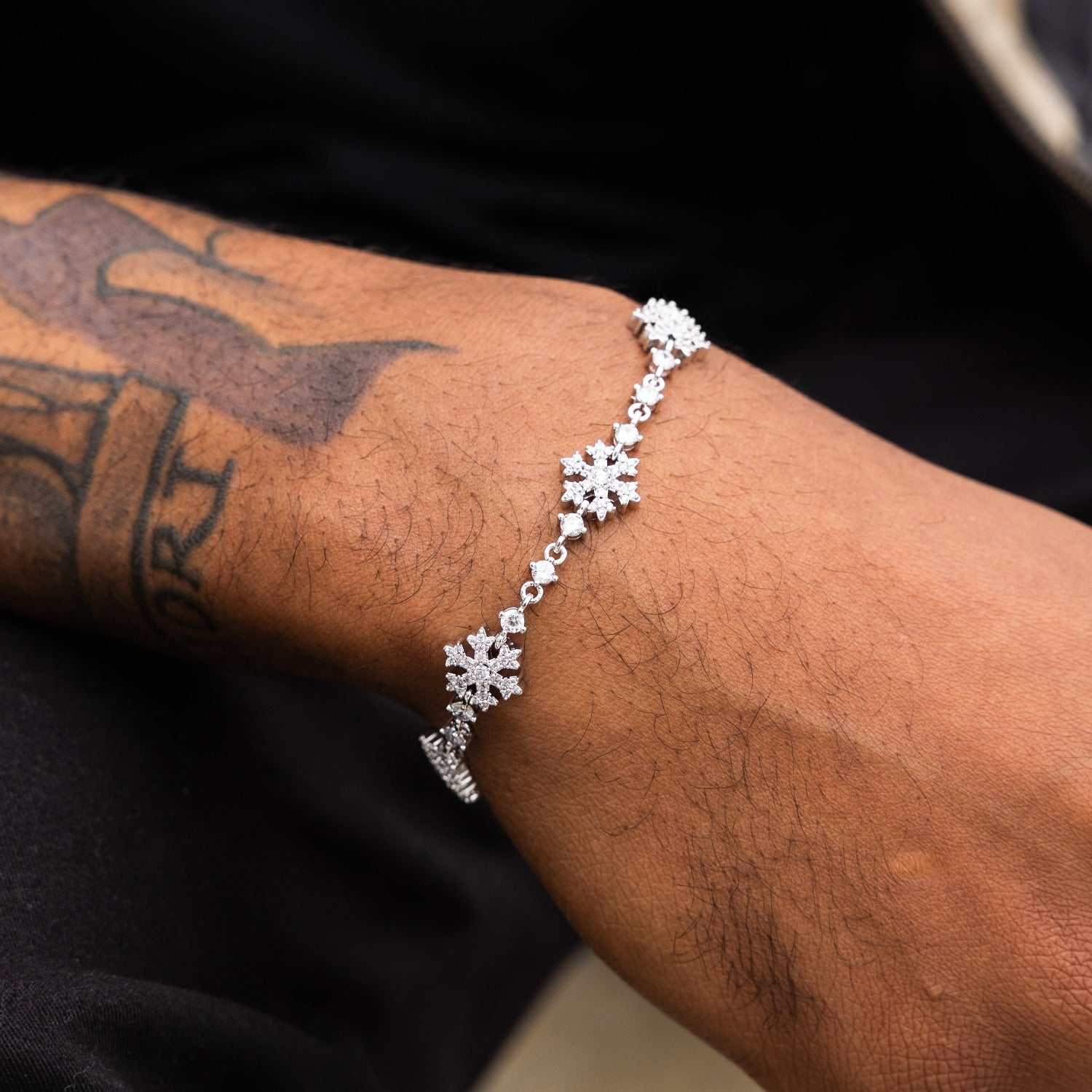 Fivio Snowflake Bracelet - White Gold