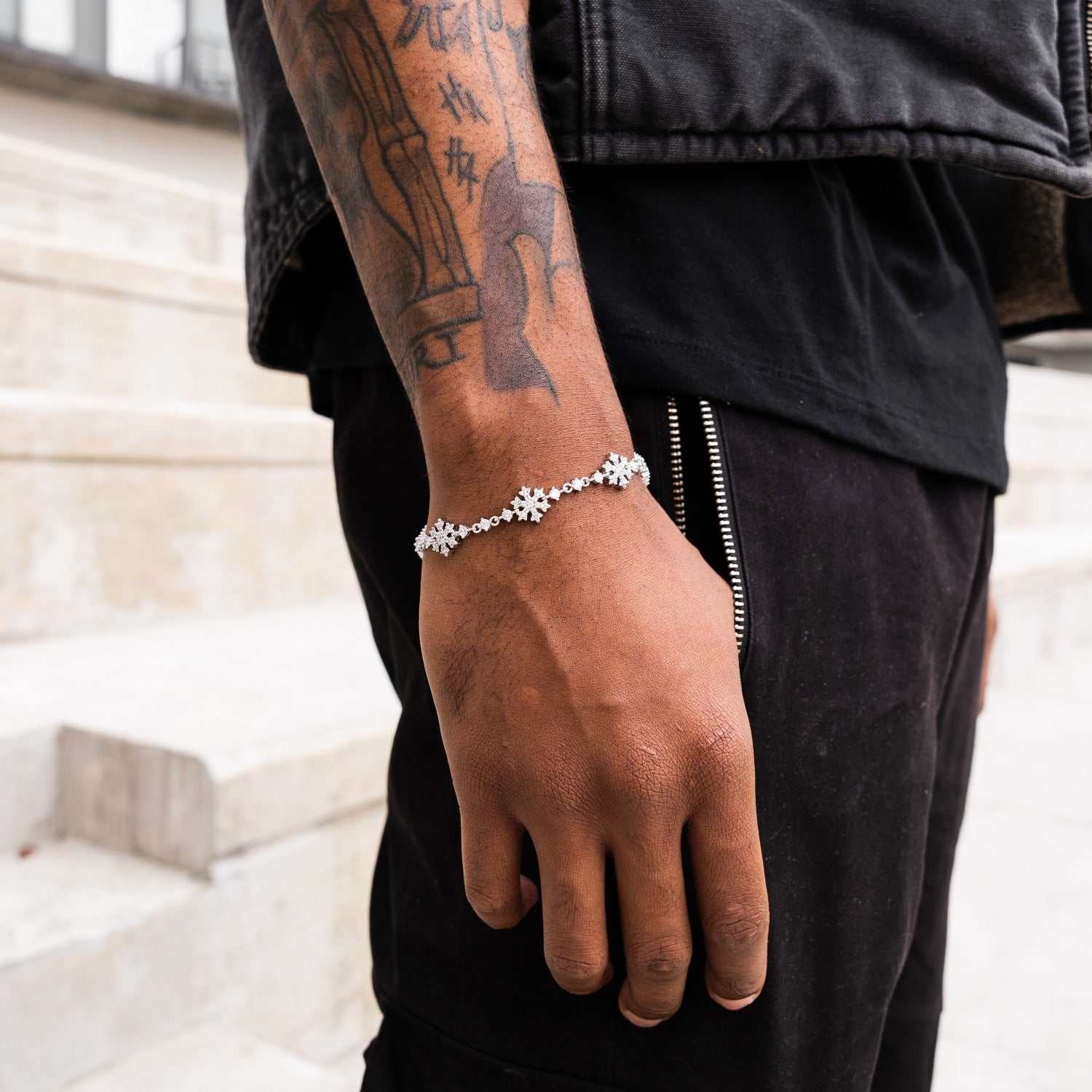 Fivio Snowflake Bracelet - White Gold