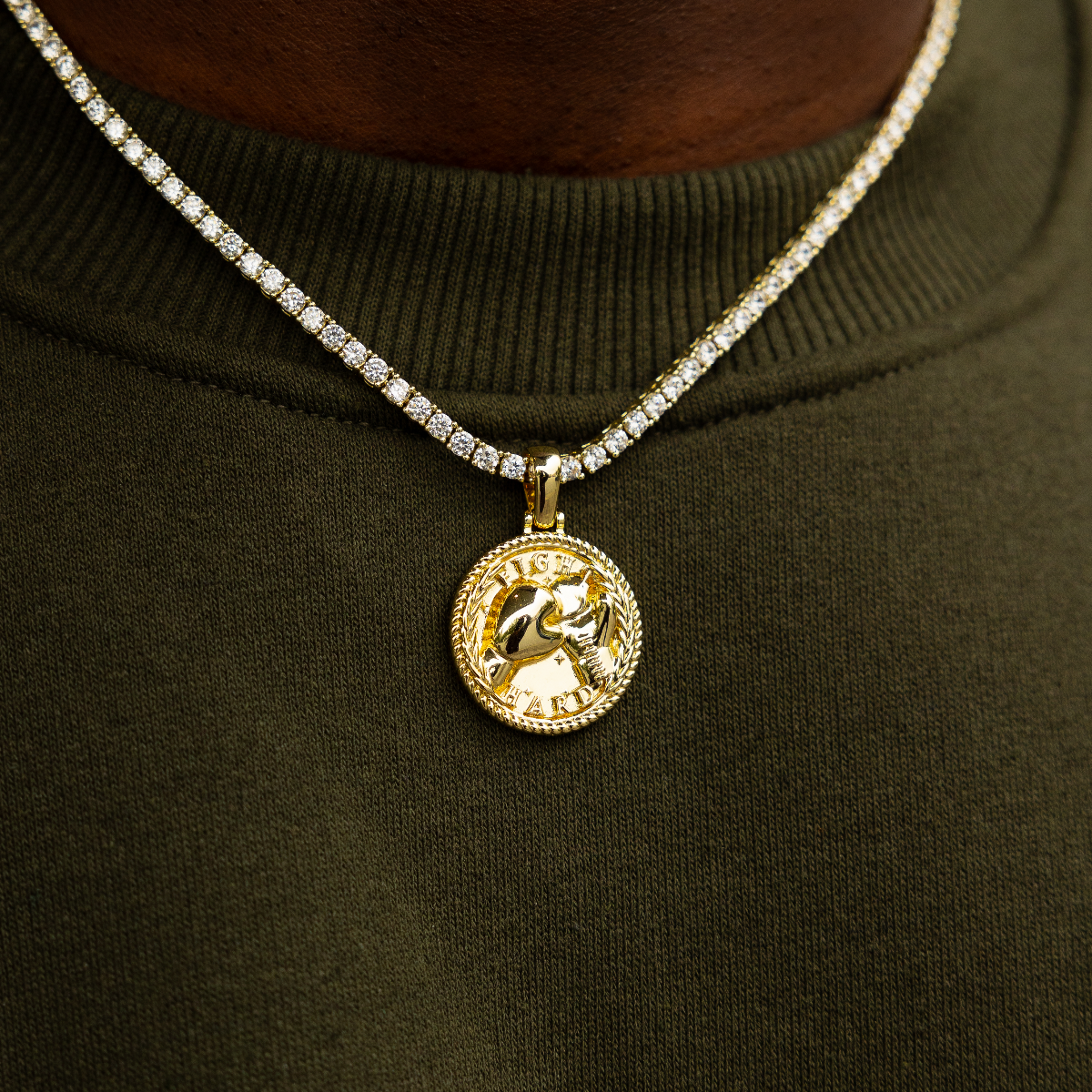 Fight Hard Coin Pendant