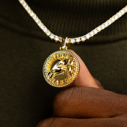 Fight Hard Coin Pendant