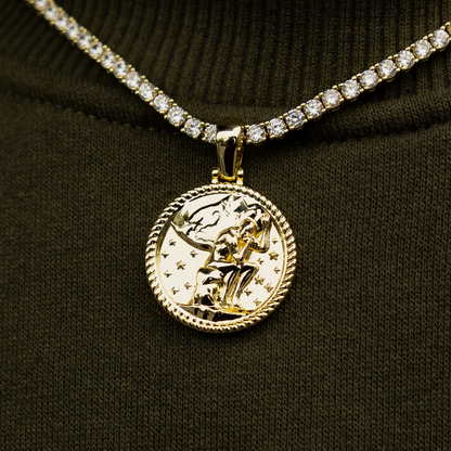 Atlas Thinker Coin Pendant