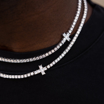 3MM Diamond Cross Tennis Chain