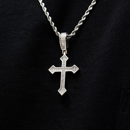 Iced Celtic Cross in White Gold