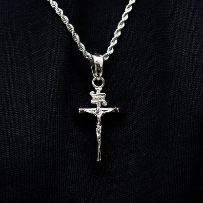 Crucifix Pendant in White Gold