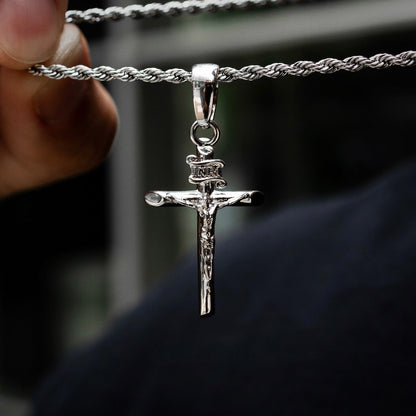 Crucifix Pendant in White Gold