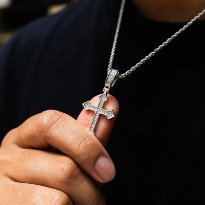 Iced Celtic Cross in White Gold