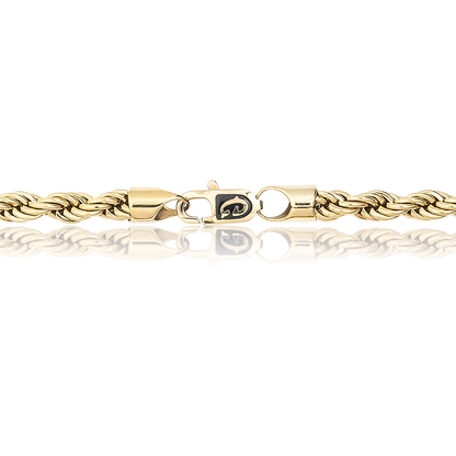 Rope Chain in Yellow Gold- 6mm
