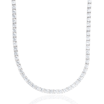 Diamond Tennis Necklace in White Gold- 5mm