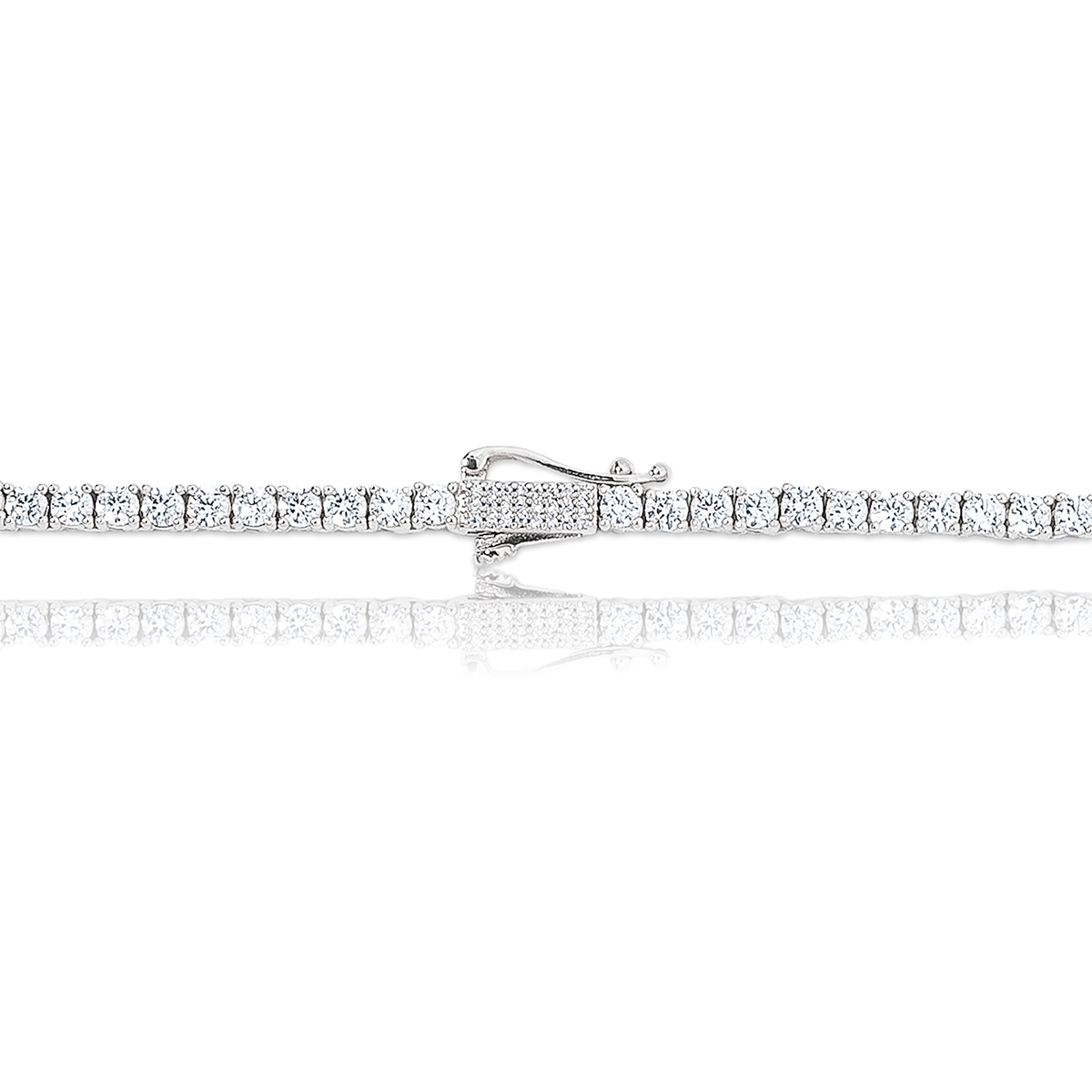 Diamond Tennis Necklace in White Gold- 3mm