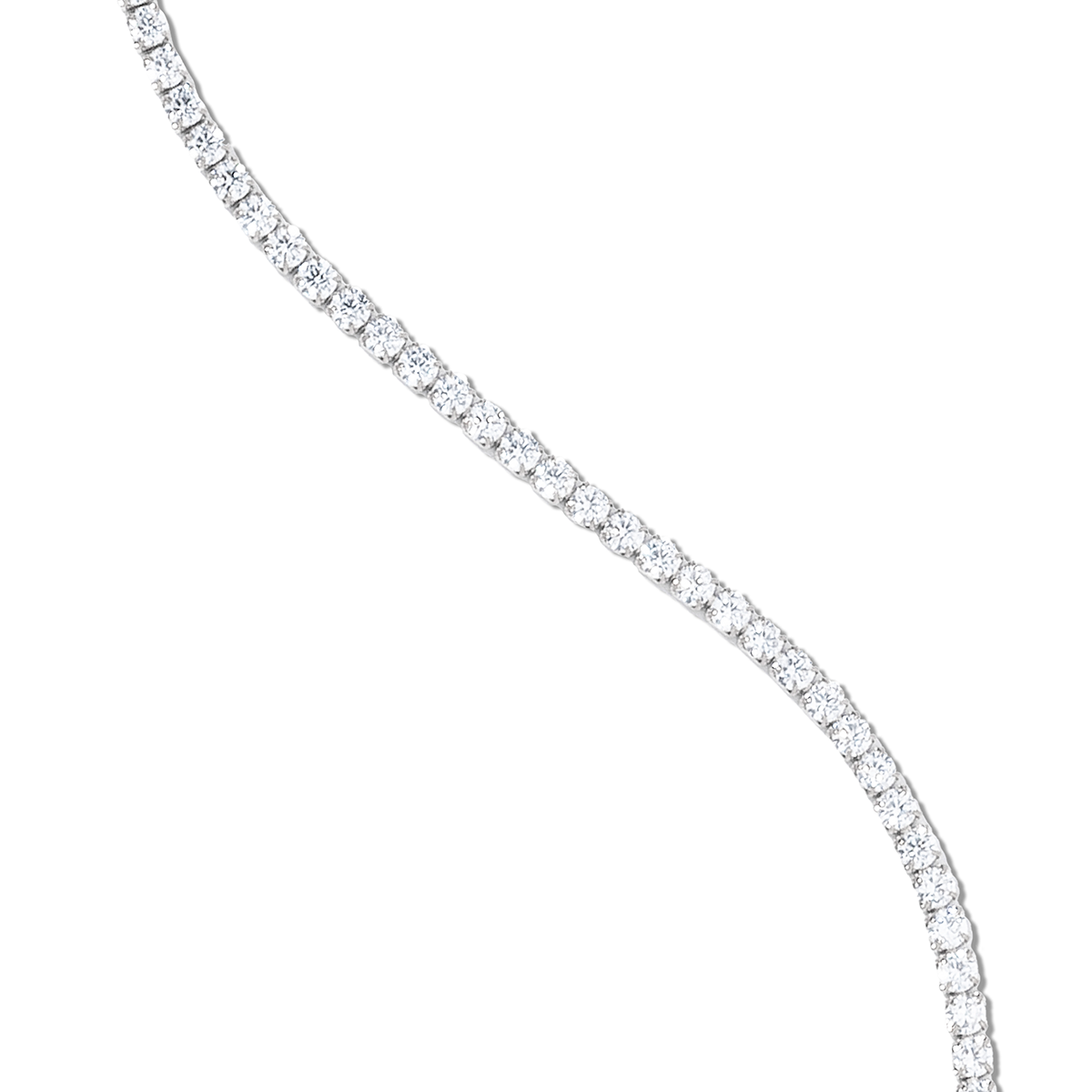 Micro Tennis Necklace in White Gold