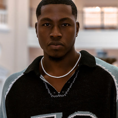 3 Prong Tennis Chain in White Gold