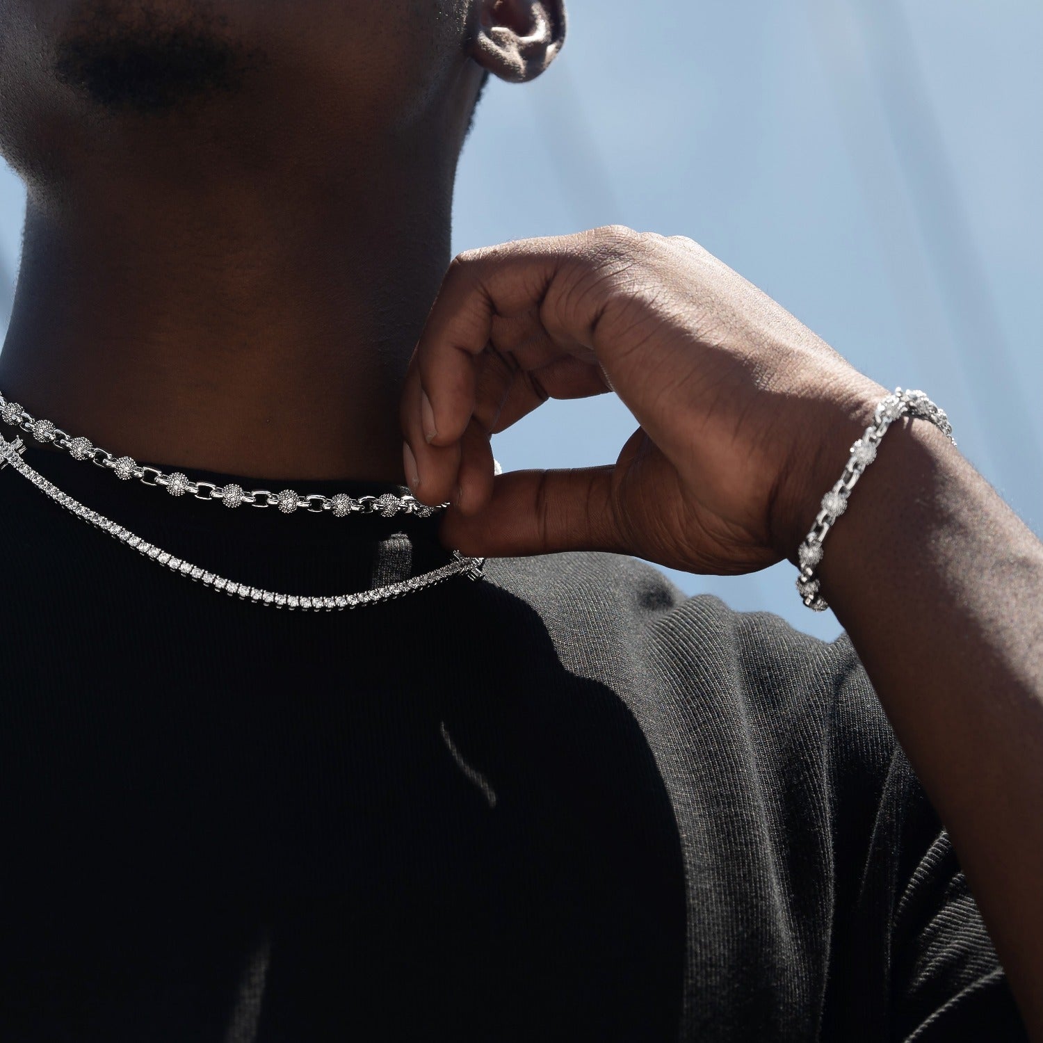 Iced Ball Box Link Bracelet