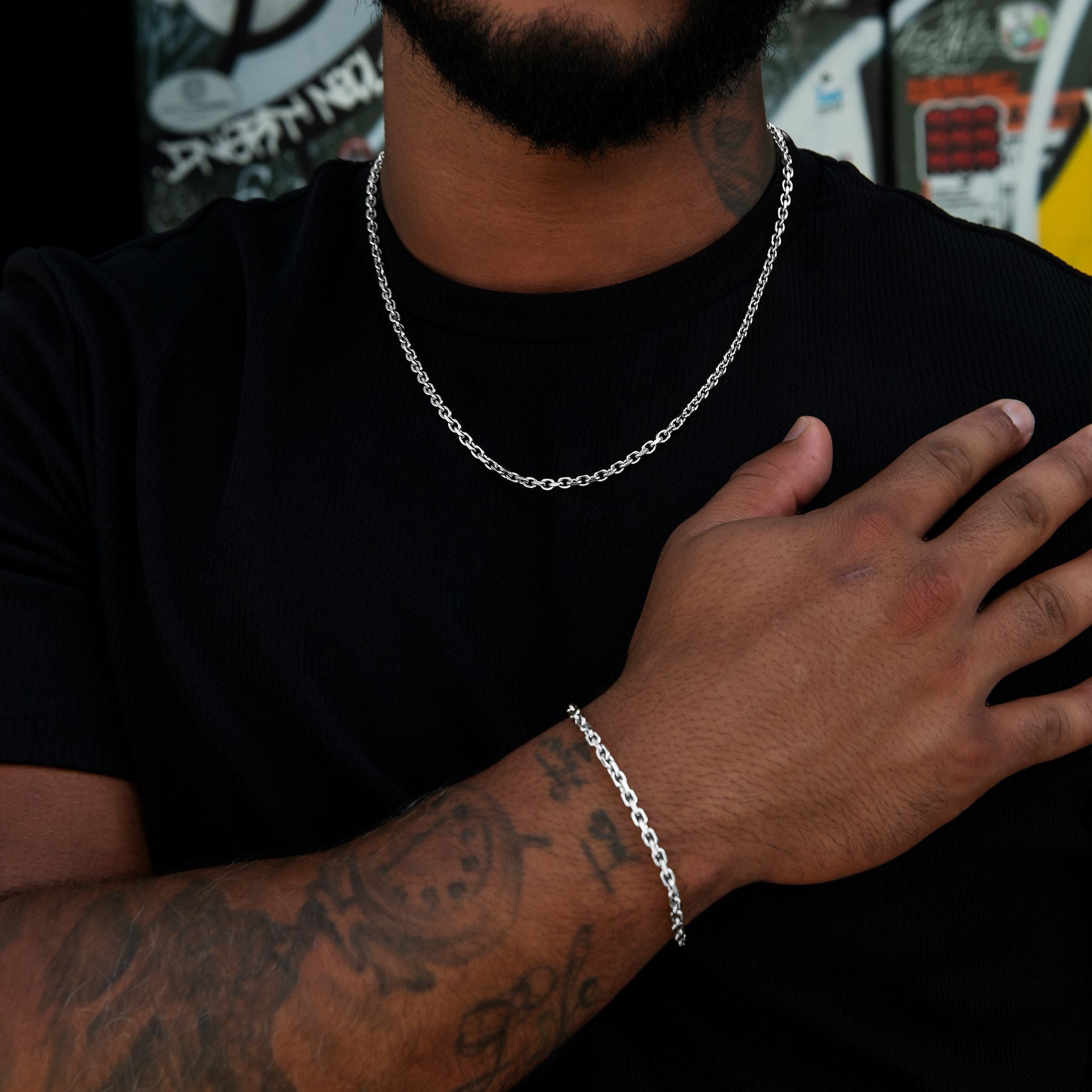 3.6MM Open Box Chain in White Gold