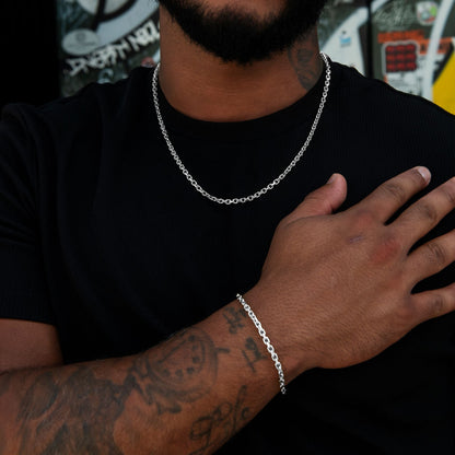 3.6MM Open Box Chain in White Gold