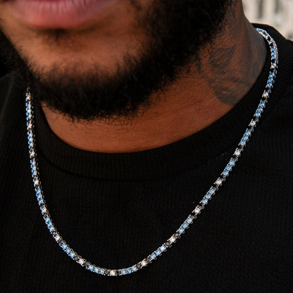 3MM Diamond Tennis Chain - Turquoise Black White