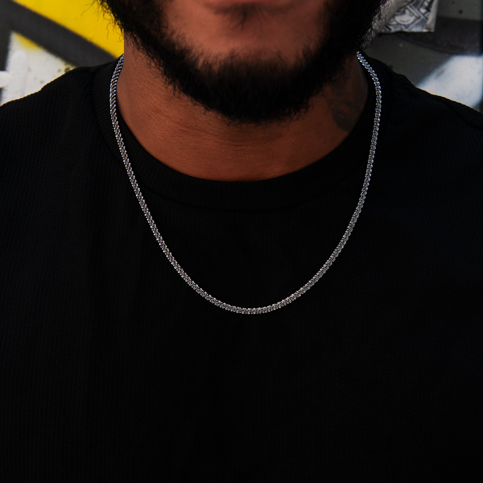 Popcorn Chain in Black - 4mm