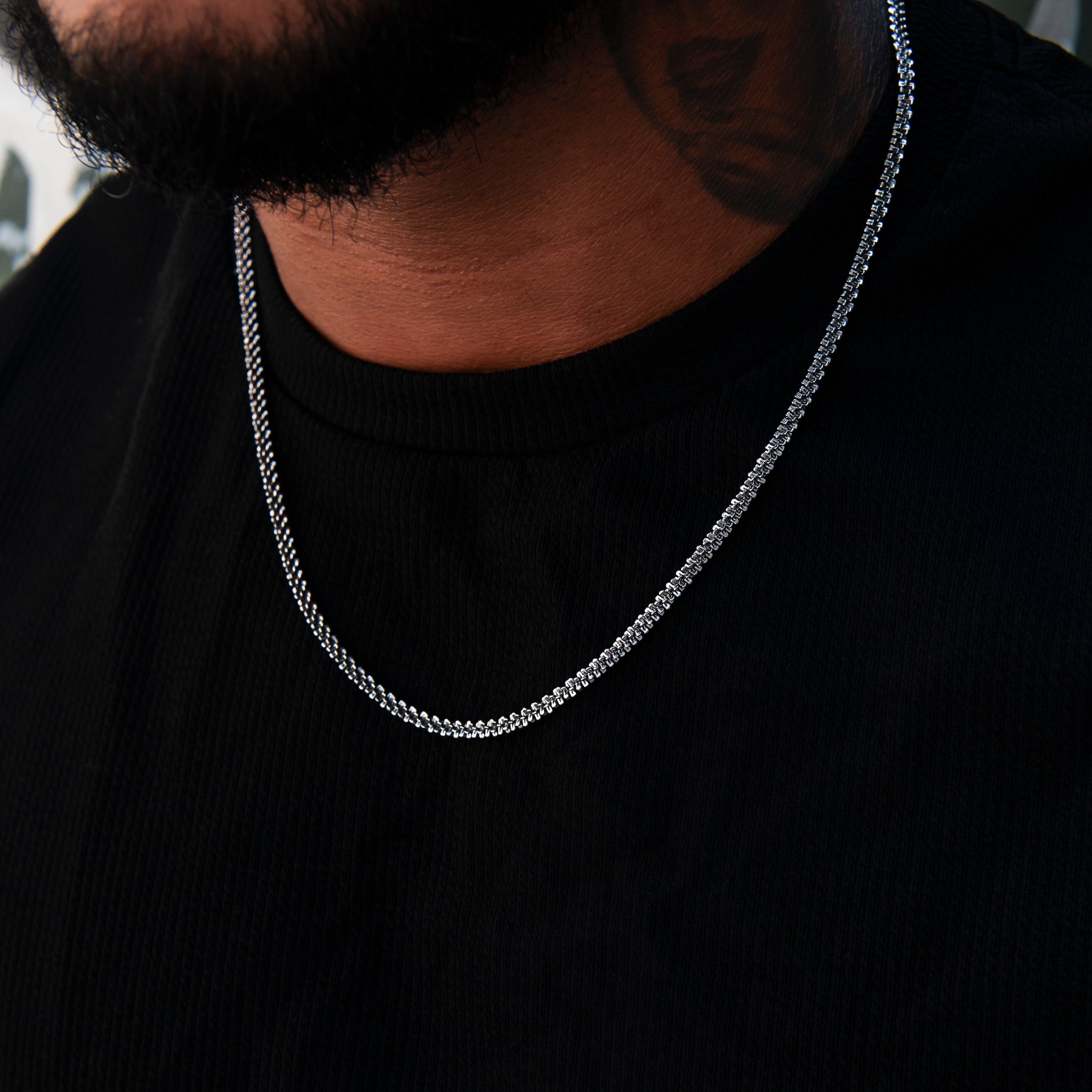 Popcorn Chain in Black - 4mm