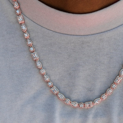 Mixed Diamond Pave Chain in Rose Gold