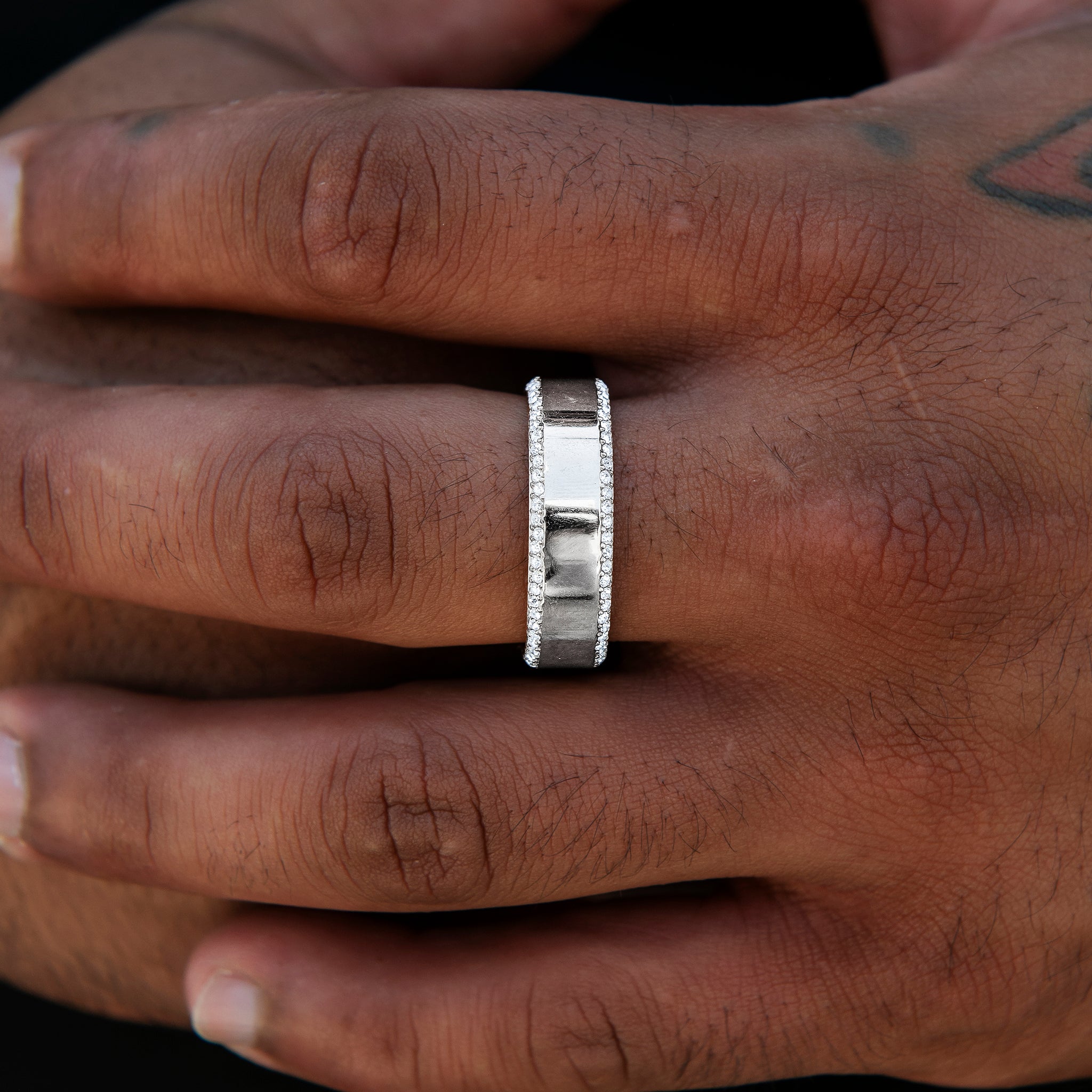 Diamond Edge Ring in White Gold