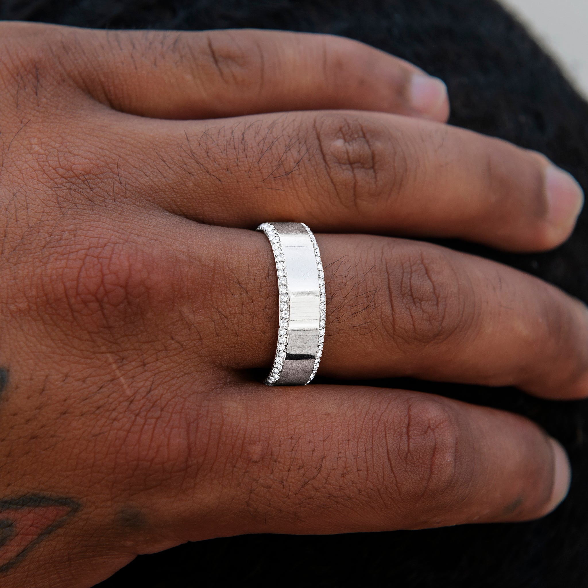 Diamond Edge Ring in White Gold