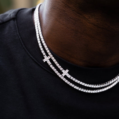 3MM Diamond Cross Tennis Chain