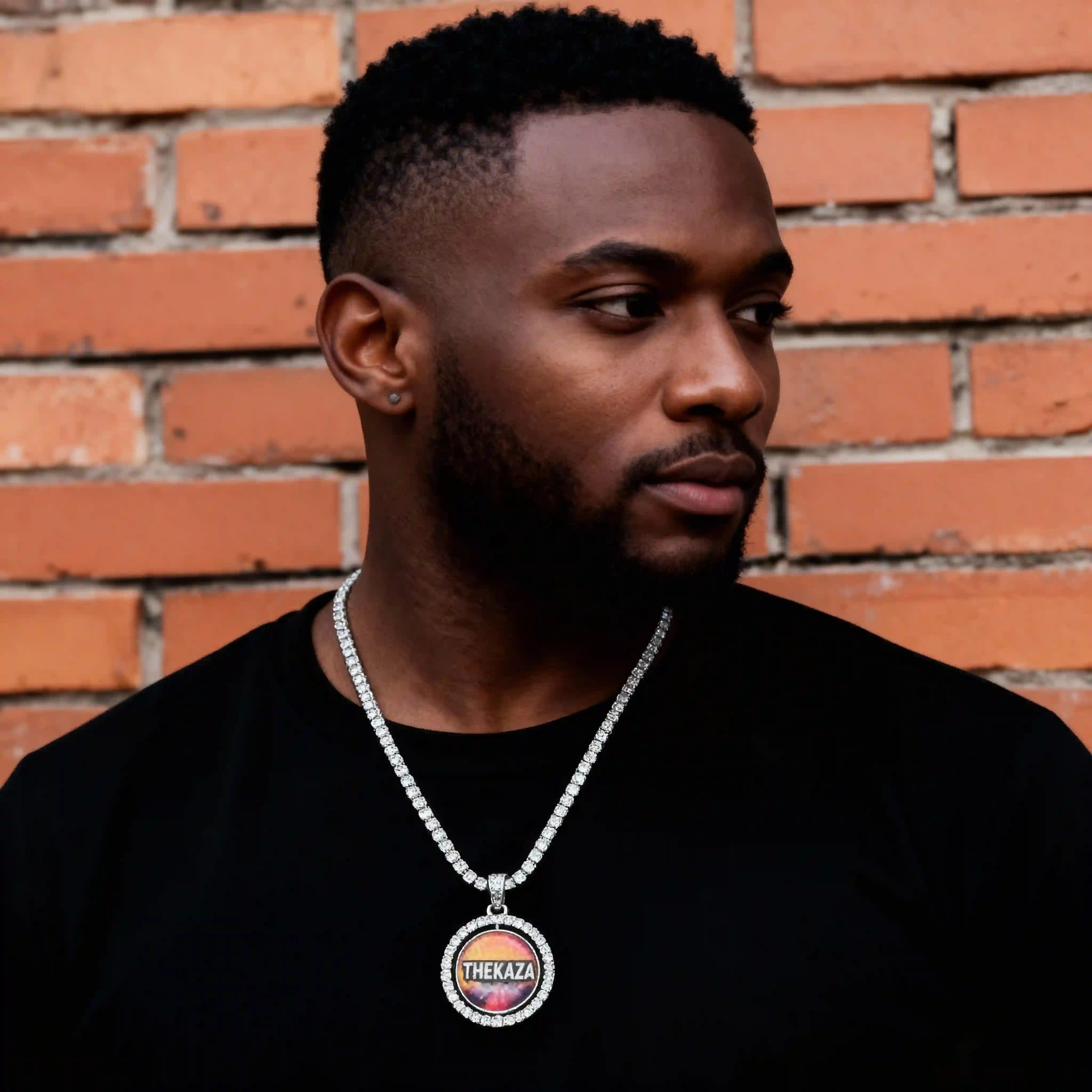 3D SPINNING 2-FACED CUSTOM PICTURE ROUND  PENDANT - 42mm