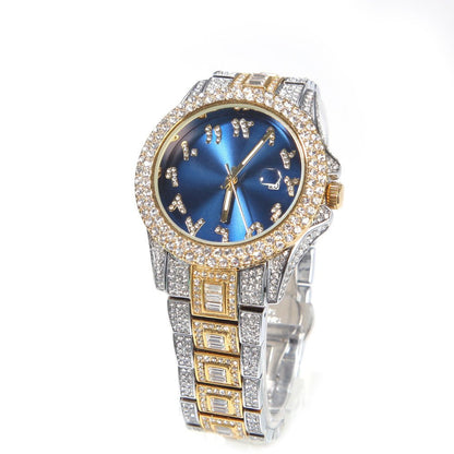 BILING Diamond-Encrusted Hip-Hop Ice Watch