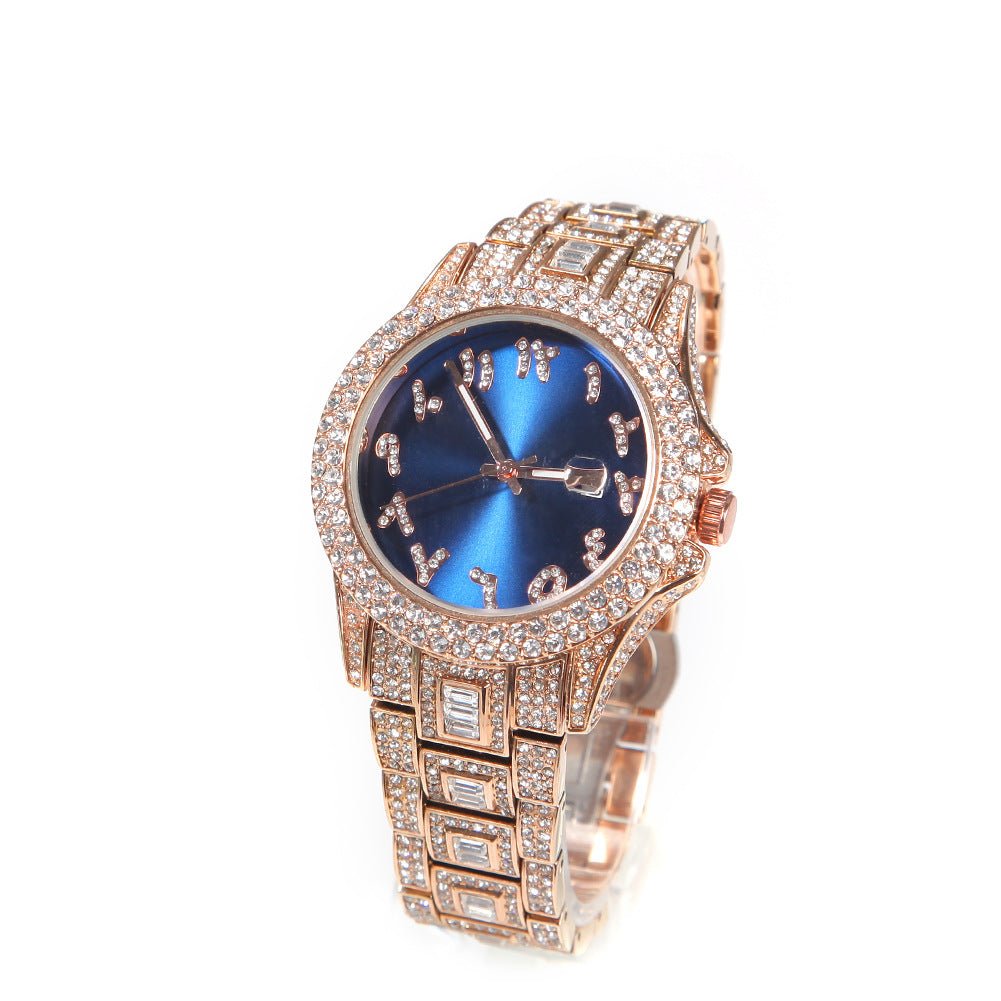 BILING Diamond-Encrusted Hip-Hop Ice Watch