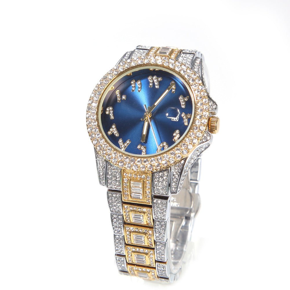 BILING Diamond-Encrusted Hip-Hop Ice Watch