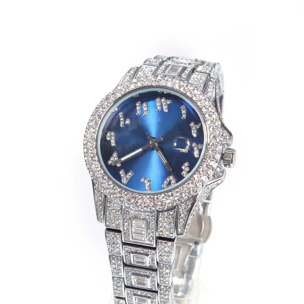 BILING Diamond-Encrusted Hip-Hop Ice Watch