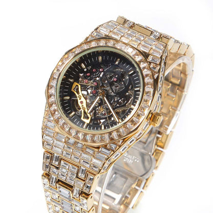 Bling Full Diamond Fashion Mechanical Watch Hip Hop Ice Watch