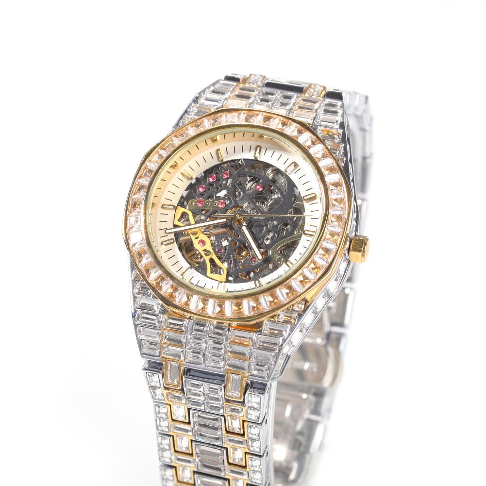 Bling Full Diamond Fashion Mechanical Watch Hip Hop Ice Watch