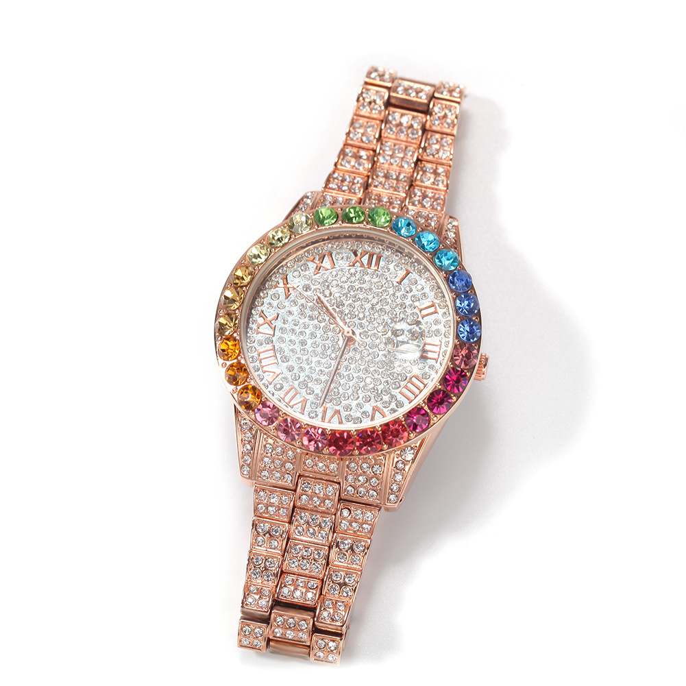 BLING Rainbow Gradient Diamond Ice Watch