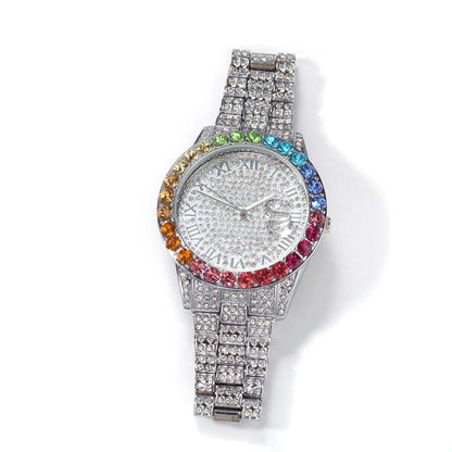 BLING Rainbow Gradient Diamond Ice Watch