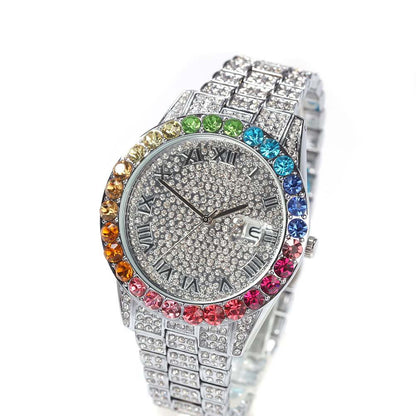 BLING Rainbow Gradient Diamond Ice Watch