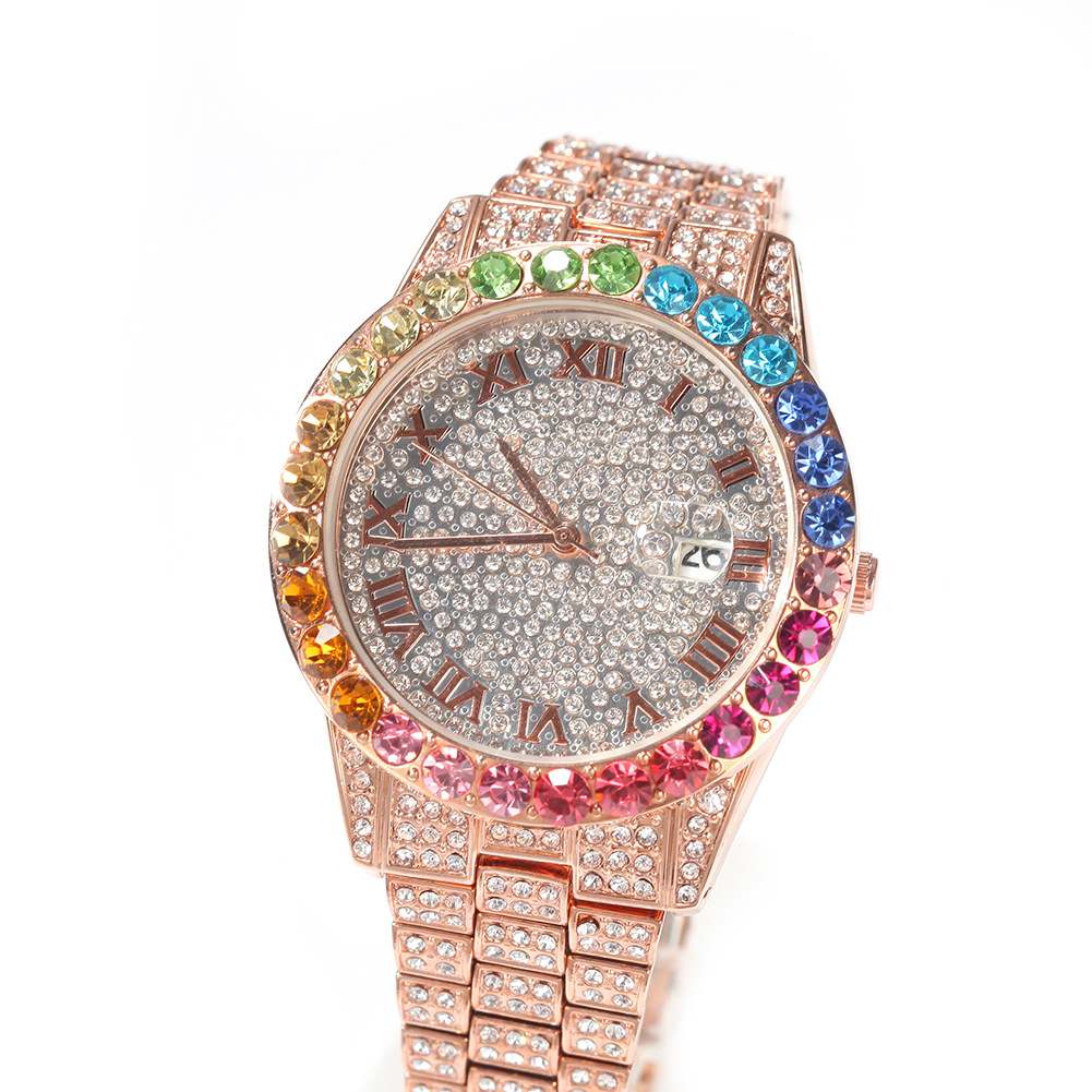 BLING Rainbow Gradient Diamond Ice Watch