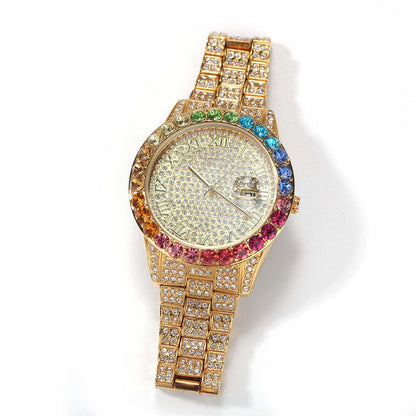 BLING Rainbow Gradient Diamond Ice Watch