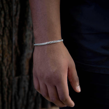 Cuban Link Bracelet in White Gold - 5mm