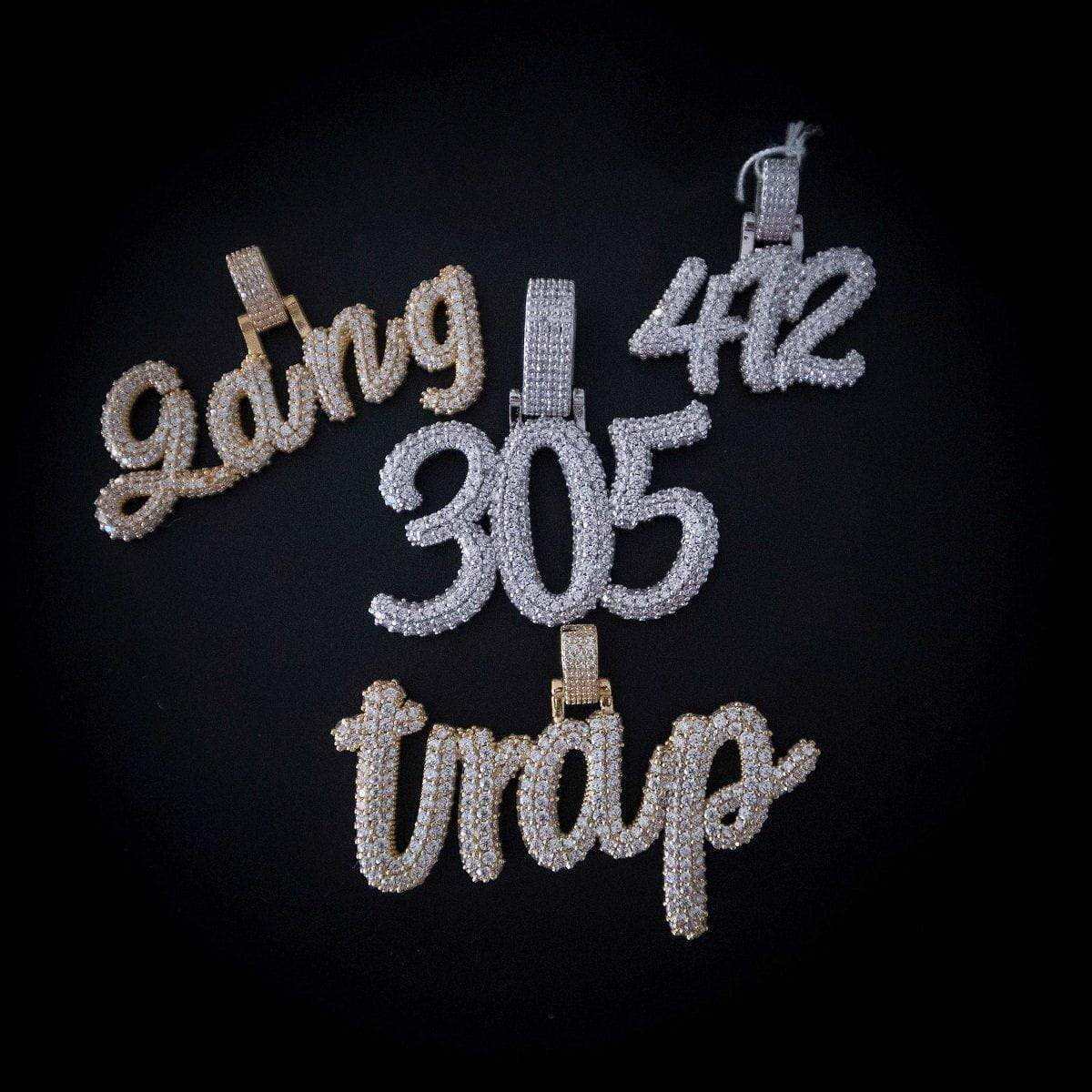 Custom Name Plate Pave Font